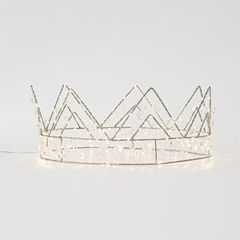 Φωτιζόμενη κορώνα 40Χ10 με κρυσταλλάκια 160 mini led μπαταρίας και ασημί χάλκινο καλώδιο ip20