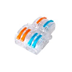 GloboStar® FAST-CONNECT 69909 Διπλή σε Τετραπλή Κλέμα Ταχείας Σύνδεσης & Διακλάδωσης Καλωδίων - 2 x Είσοδοι & 4 x Έξοδοι με Συμβατή Διατομή Καλωδίων 0.08mm² έως 2.5mm² - 250V/4KV 32A Max - Μ2.6 x Π4 x