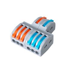 GloboStar® FAST-CONNECT 69914 Διπλή σε Εξαπλή Κλέμα Ταχείας Σύνδεσης & Διακλάδωσης Καλωδίων - 2 x Είσοδοι & 6 x Έξοδοι με Συμβατή Διατομή Καλωδίων 0.08mm² έως 2.5mm² - 250V/4KV 32A Max - Μ3.6 x Π4 x Υ