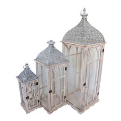 Φανάρια Danny Inart σετ 3τεμ αλουμίνιο σε φυσική απόχρωση