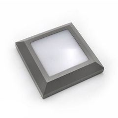 Led φωτιστικό επίτοιχο 4W γκρι χρώμα CCT σε τετράγωνο σχήμα πολυκαρμπονικό 125x125mm IP65