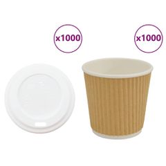 Χάρτινα ποτήρια καφέ με καπάκια 1000 τεμάχια 4oz 100ml 3325223