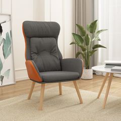 Πολυθρόνα Relax Σκούρο Γκρι από Ύφασμα και PVC 341302