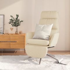 Πολυθρόνα Relax Κρεμ Υφασμάτινη με Υποπόδιο 3097526