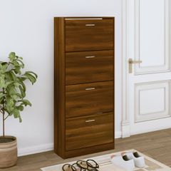Παπουτσοθήκη Καφέ Δρυς 63x24x147 εκ. από Επεξεργασμένο Ξύλο 342549