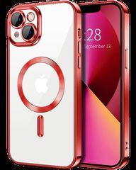 MagSafe TPU Color Chrome Case protect lens for iPhone 13 Red