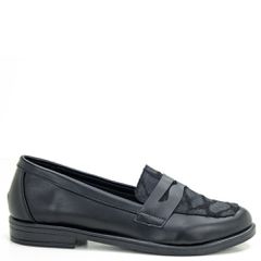 Zizel Γυναικείο Μοκασίνια - Loafers Μαύρο Λεοπάρ 914