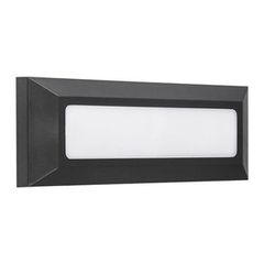 Ορθογώνιο επίτοιχο φωτιστικό διαδρόμου LED 4W CCT πολυκαρμπονικό σε χρώμα γραφίτη IP65