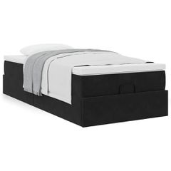 Οθωμανικό κρεβάτι με στρώμα Μαύρο 80x200cm Velvet 3311149
