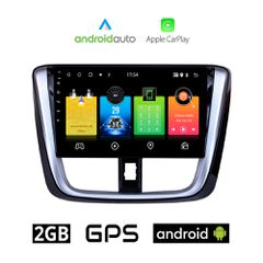 TOYOTA YARIS (2015 - 2020) Android οθόνη αυτοκίνητου 2GB με GPS WI-FI (ηχοσύστημα αφής 10" ιντσών OEM Android Auto Apple Carplay Youtube Playstore MP3 USB Radio Bluetooth Mirrorlink εργοστασιακή, 4x60
