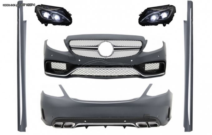 BODY KIT MERCEDES C-Class W205 Sedan (with Full LED Headlights 2014-up) C63 AMG Design