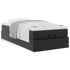 Οθωμανικό κρεβάτι με στρώμα Μαύρο 80x200cm Faux Leather 3311006