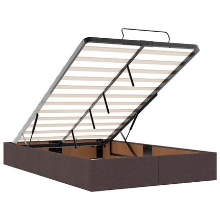 Οθωμανικό κρεβάτι με στρώμα Σκούρο καφέ 120x190 cm Ύφασμα 3313060-thumb-11