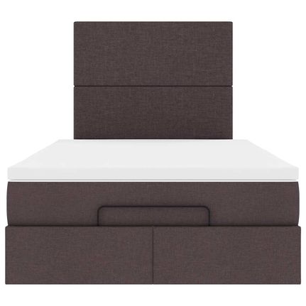 Οθωμανικό κρεβάτι με στρώμα Σκούρο καφέ 120x190 cm Ύφασμα 3313060-thumb-6