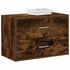 Ντουλάπι με 2 συρτάρια Καπνιστή Δρυς 60x31x40εκ. από Επεξ. Ξύλο 858829