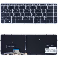 Πληκτρολόγιο - Laptop Keyboard για HP EliteBook Folio 1040 G3 9Z.NCHBQ.01D 844423-001 844423-151 844423-071 844423-081 844423-091 818252-001 903667-001 US Backlight Silver Frame Black ( Κωδ.40957USSIL