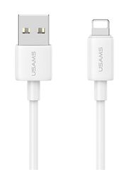 USAMS καλώδιο Lightning σε USB US-SJ709, 2.4A, 480Mbps, 1m, λευκό