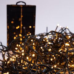 480 led λαμπάκια σε σειρά 31v/1.8w με ηλιακό πάνελ gp, αισθητήρα φωτός 3,7v/1800mah μπαταρίας και 12 προγράμματα με remote control ip44