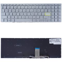 Πληκτρολόγιο Laptop - Keyboard for Asus VivoBook 15 X521 X521IA X521EA X521EQ X521FA X521FL X521JQ X521UA S15 S533IA S533EQ S533F S533FA E510MA L510MA X521FA-S533FA US No Frame Backlight Silver ( Κωδ.