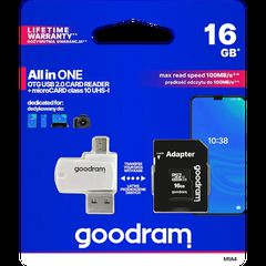 GoodRAM Μ1Α4 microSDHC 16GB Class 10 U1 UHS-I με USB Reader