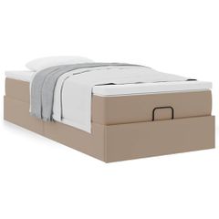 Οθωμανικό κρεβάτι με στρώμα Cappucino 100x200cm Faux Leather 3311025