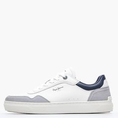 Ανδρικά Παπούτσια Casual Cam.Collar Άσπρο Δέρμα Καστόρι-ECOleather Pepe Jeans Άσπρο