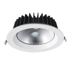 Φωτιστικό LED χωνευτό στρόγγυλο λευκό 40W θερμό χρώμα φωτός 3000K 4700Lm 100° 230V AC Ra80 Φ230x77mm 5YRS