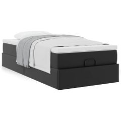 Οθωμανικό κρεβάτι με στρώμα Μαύρο 90x200cm Faux Leather 3311016