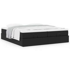 Οθωμανικό κρεβάτι με στρώματα Μαύρο 200x200cm Faux Leather 3311229
