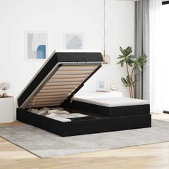 Οθωμανικό κρεβάτι με στρώματα Μαύρο 160x200cm Velvet 3311257