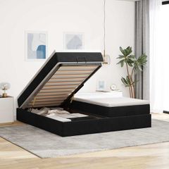 Οθωμανικό κρεβάτι με στρώματα Μαύρο 200x200cm Velvet 3311269