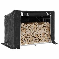 vidaxL Ράφι για καυσόξυλα με κάλυμμα βροχής 151x80,5x110,5 εκ. 4104942