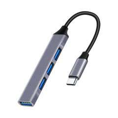 POWERTECH USB-C hub PT-1113, 4x USB 3.2 Gen 1 θύρες, 5Gbps, γκρι