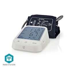 Πιεσόμετρο μπράτσου Smart Bluetooth Nedis με ανίχνευση ακανόνιστου καρδιακού παλμού με μέγεθος οθόνης 814x829mm
