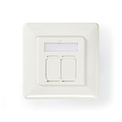 Πρίζα τοίχου χωνευτή NEDIS CAT6a 2xRJ45 σε λευκό χρώμα