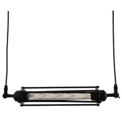 Vintage Κρεμαστό Φωτιστικό Οροφής με Ντουί 1 x E27 AC 220-240V IP20 - Μαύρο - Μ43 x Π11 x Υ11cm