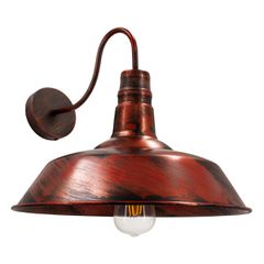 Vintage φωτιστικό τοίχου kelvo® RAY μονόφωτο με ντουί E27 IP20 χάλκινο εφέ σκουριάς 36x42x32cm 01052