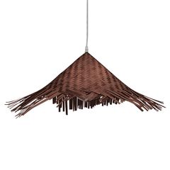 Boho κρεμαστό φωτιστικό RICEHAT μονόφωτο καφέ σκούρο ξύλινο ψάθινο Rattan Φ70 1 x E27 AC 220-240V