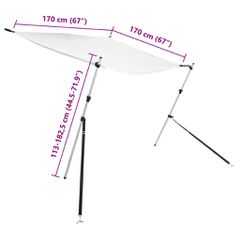 Επέκταση Σκιάστρου Σετ Σχήμα Τ Λευκό 170x170x(113-182,5) εκ. 3217198-thumb-8