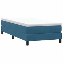 Box Spring Κρεβάτι χωρίς στρώμα Σκούρο μπλε Βελούδινο 3315817