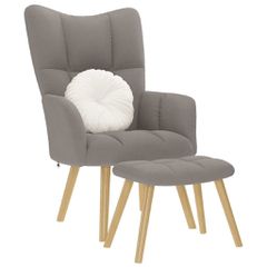Πολυθρόνα Relax Taupe Υφασμάτινη με Υποπόδιο 4016784