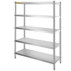 VEVOR Shelving Unit 48x18,5 Inch Storage Shelves 5-Tier shelving Units And Storage Adjustable Shelf Storage Unit Ρυθμιζόμενα πόδια Ράφια Μονάδες Ράφια κουζίνας από ανοξείδωτο χάλυβα