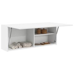 ντουλάπι τοίχου μπάνιου λευκό 100x25x40 cm κατασκευασμένο ξύλο 860103
