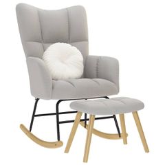 Κουνιστή καρέκλα με υποπόδιο Cloud Grey Fabric 4016799
