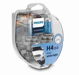 Λάμπες PHILIPS H4 Crystal Vision 12V 60/55W 4300K 2τμχ PHILIPS 12342CVSM