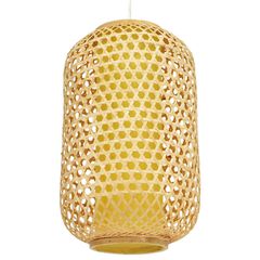 Boho κρεμαστό φωτιστικό MAURITIUS μονόφωτο καφέ ξύλινο Bamboo Ø30xY50cm 1 x E27 AC 220-240V