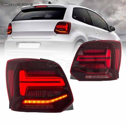 Πισινά Φανάρια Set Για Vw Polo 6R 09-14 Led Bar Dynamic Κόκκινο/Crystal VLand