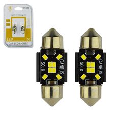 Λάμπες Led Σωληνωτές 31mm 8 Leds 12volt Canbus Λευκό Φως Auto GS 600484 2 Τεμάχια