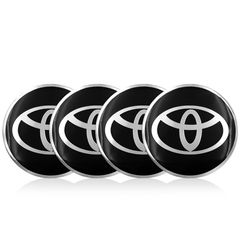 Αυτοκόλλητο Έμβλημα Καπάκι  Κάλυψης με Λογότυπο Toyota  Χρώμα Μαύρο  Τάσσι  56mm