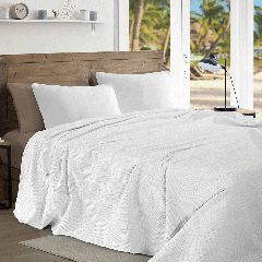 Κουβέρτα πικέ Marco 100% cotton διαστάσεων 170x260cm σε λευκό χρώμα